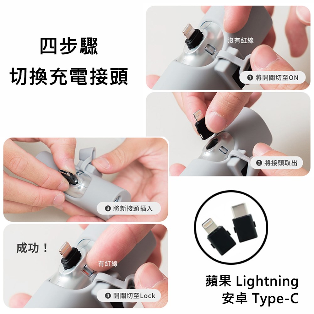 【iWALK】Twins 雙頭 20W快充 口袋電源 / 行動電源 附保護套 ( 蘋果 Lightning / 安卓 Type-C )